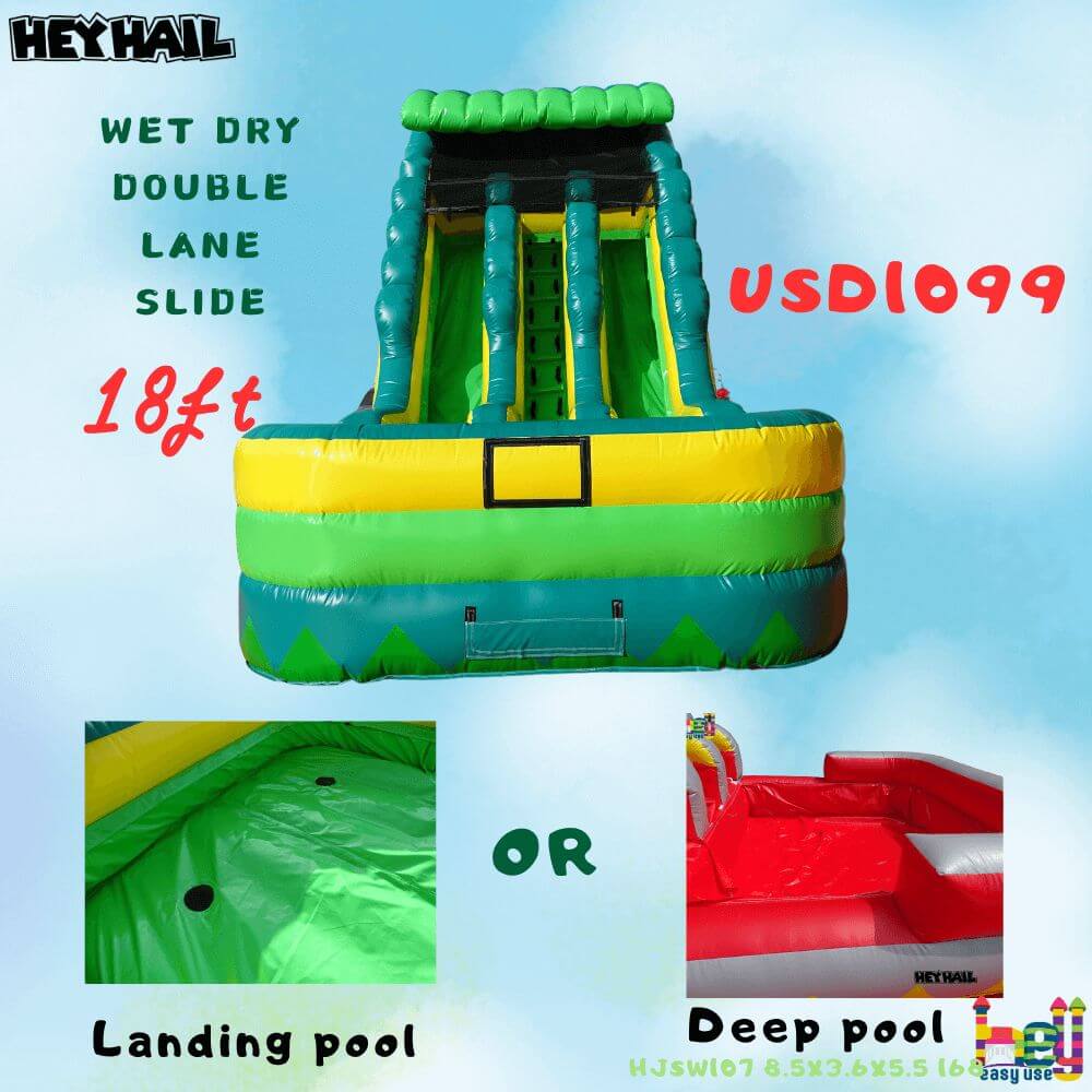 18ft Dual Lane Water Slide